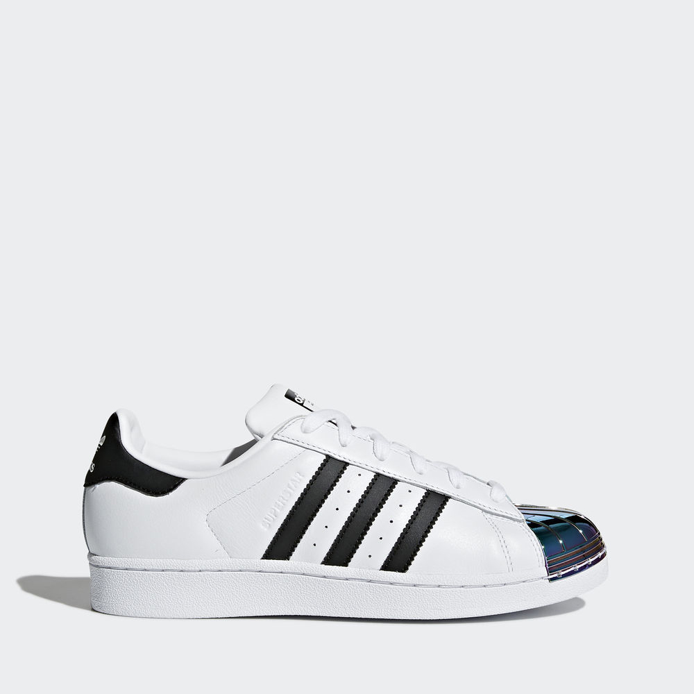 Adidas Superstar Metal Toe - Originals γυναικεια - Ασπρα/Μαυρα,Μέγεθος: EU 36 – 54 2/3 (924PNWOU)